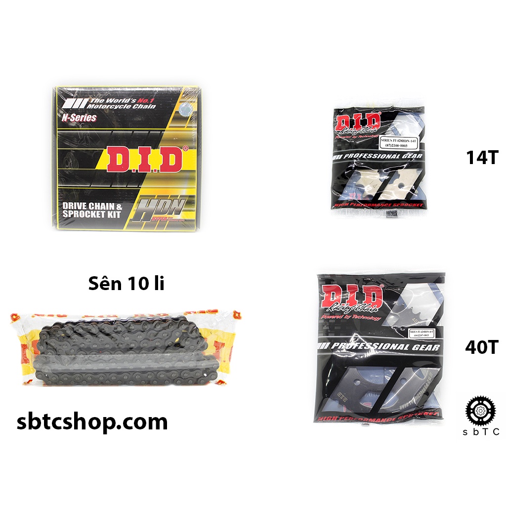 NSD Nhông sên dĩa DID 10 li ly Yamaha Sirius Fi chính hãng Thái Lan