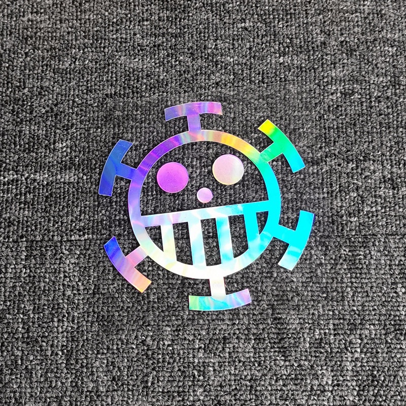 Miếng Dán Trang Trí Nắp Bình Xăng Xe Hơi / Xe Máy / Điện Thoại Họa Tiết ONE PIECE Màu Phản Quang