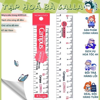 1 Cây Thước Kẻ 15 cm nhựa Acrylic CAMPUS EZMATH ( RL-EZM-A15 )