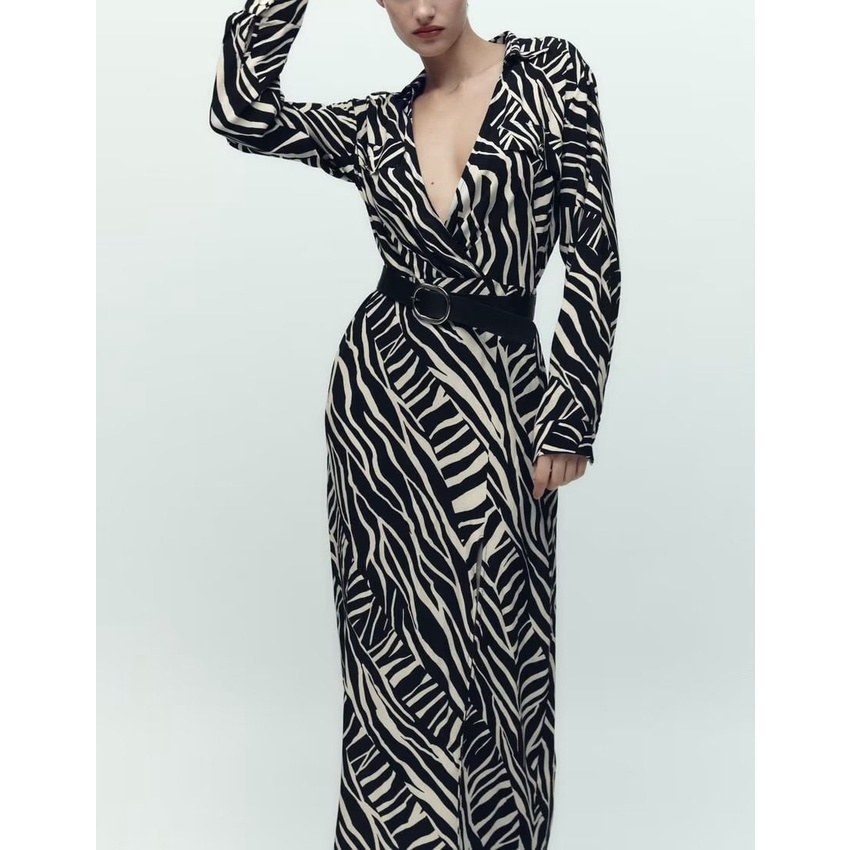 Zara Đầm In Hình Động Vật Thời Trang Mùa Thu Dành Cho Nữ 2298051