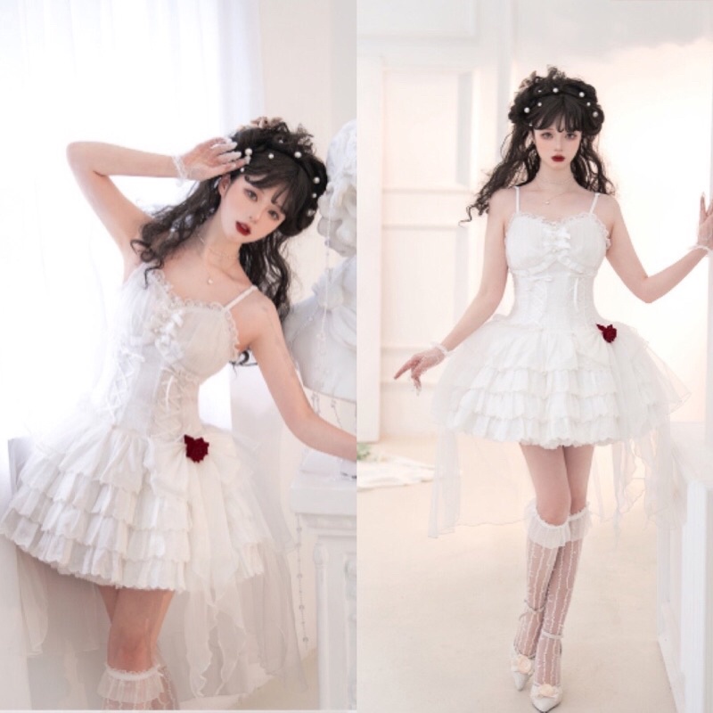 YAS0413-Váy JSK lolita hoa hồng