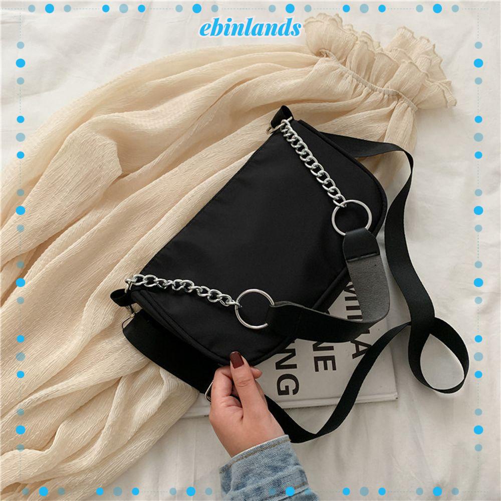 Túi Xách Nylon Phối Dây Xích Kim Loại Thời Trang Cho Nữ