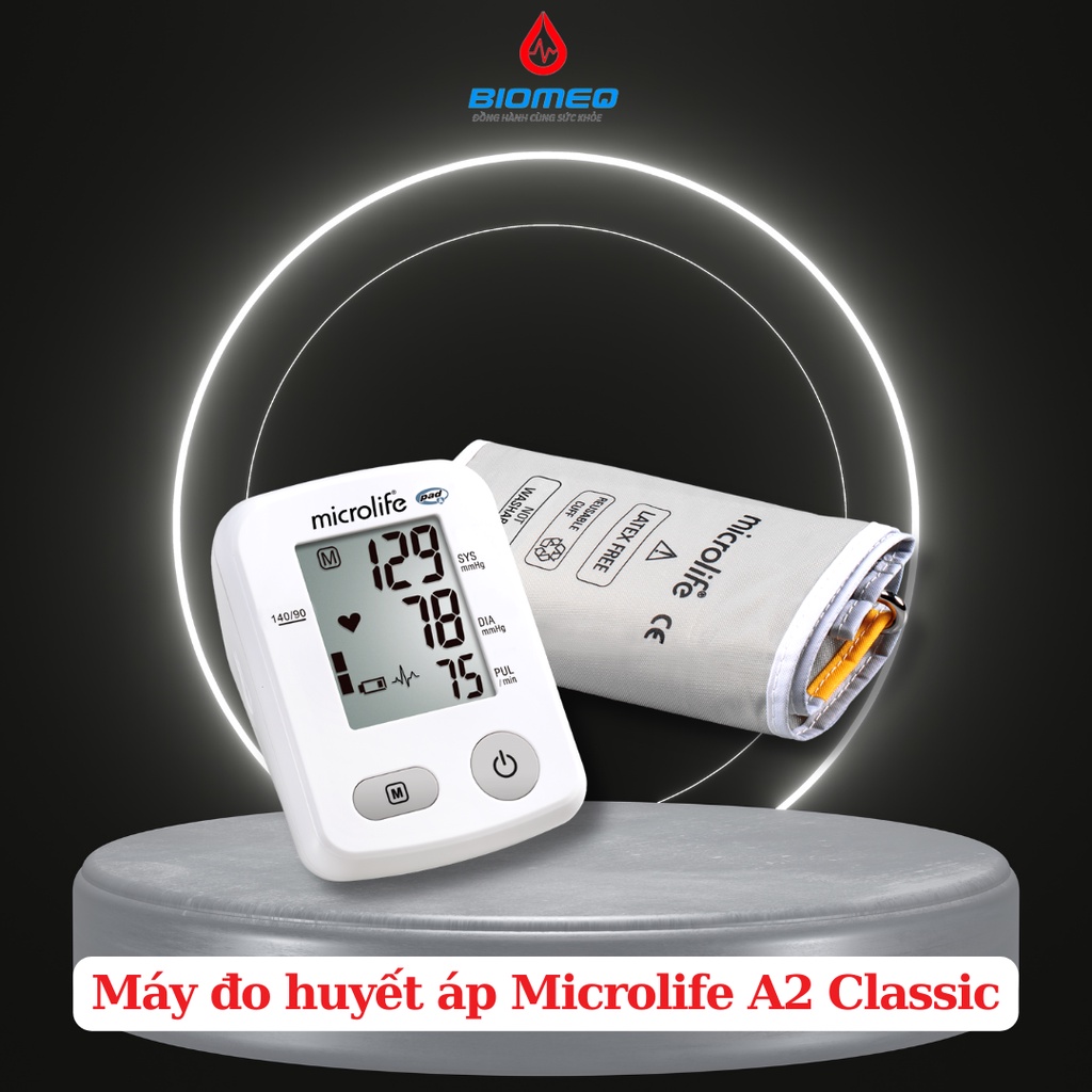 Máy đo huyết áp Microlife điện tử A2 Classic đo nhanh chính xác, có cảnh báo rối loạn nhịp tim PAD