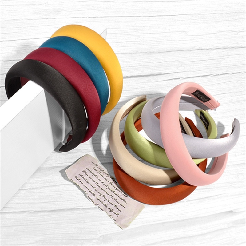 1 / 2 Băng Đô Vải Satin Mềm Mại Bản Rộng Cài Tóc