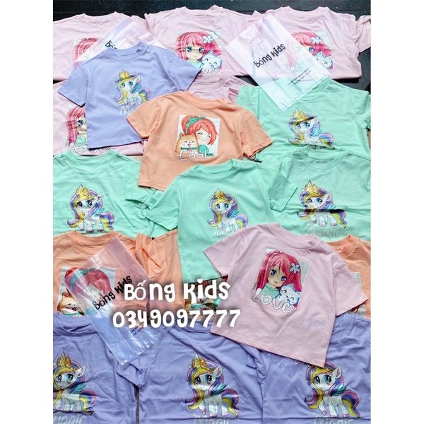 Áo Phông Lửng Bé Gái In Hình GÊ