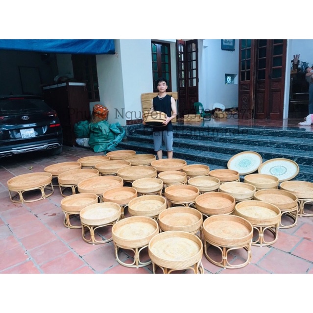 Chân bàn mây tre đan để ban công kích thước D30H20cm, D40H20cm , D50H20cm