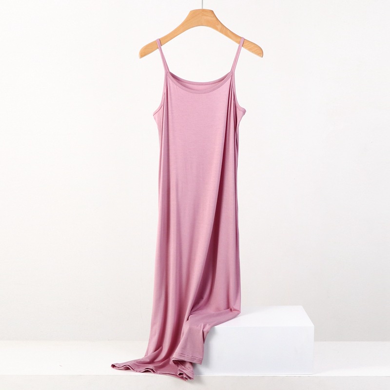 Đầm Ngủ Cotton Dáng Rộng Màu Trơn Thoải Mái Thời Trang Mùa Hè Cho Nữ