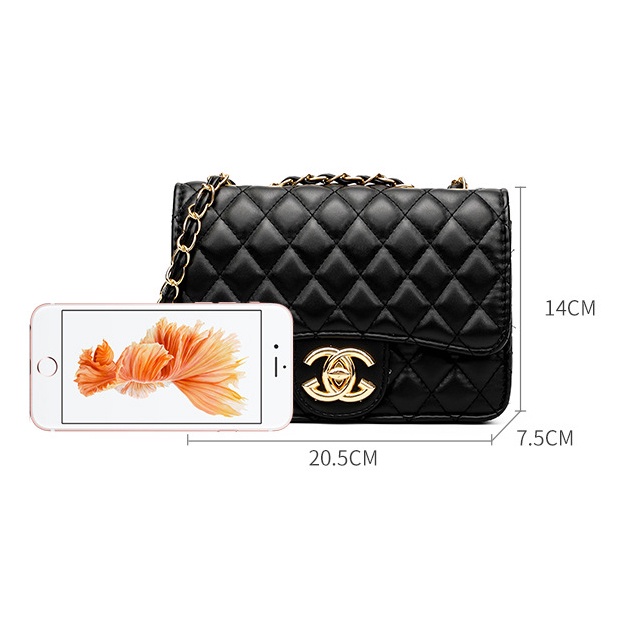 Túi xách nữ đeo chéo đeo vai kẹp nách chất da trần trám PU mềm, Kết Hợp Dây Da Bọc Xích - Mitoren 106