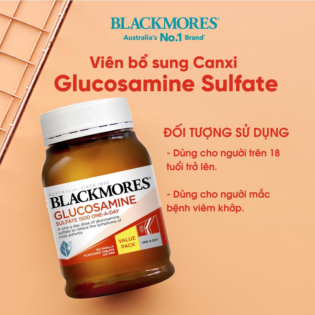 Blackmores Glucosamine Sulfate 1500 One-A-Day, Viên uống bổ xương khớp 150 viên