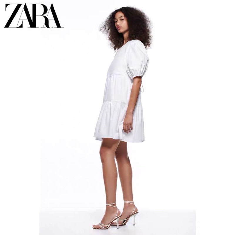 Váy babydoll trắng của hãng zara newtag size M