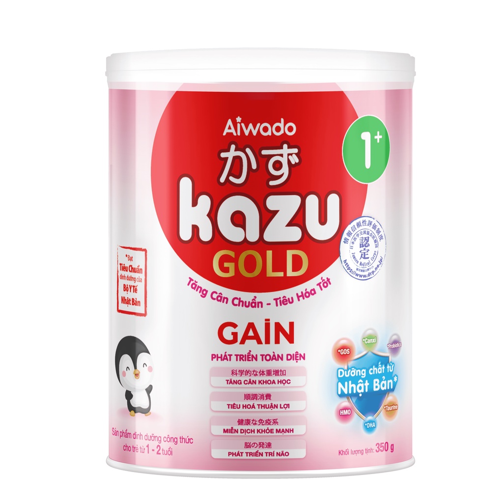 Sữa bột Aiwado KAZU GAIN GOLD 1+ lon 350g - SỮA MÁT TĂNG CÂN