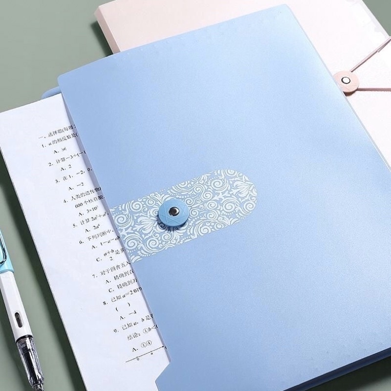 [ DaVinci ] Túi đựng tài liệu Bìa đựng giấy tờ 4 màu dễ thương 5/8/12 ngăn tiện dụng