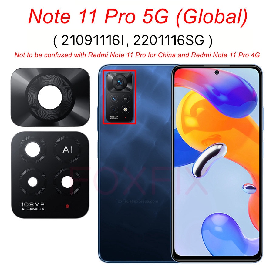 Ống Kính camera Sau Thay Thế Cho xiaomi redmi note 11 pro 5g note 7 8 8t 9 9s 10 10s 10t 11s 11t 12 pro plus