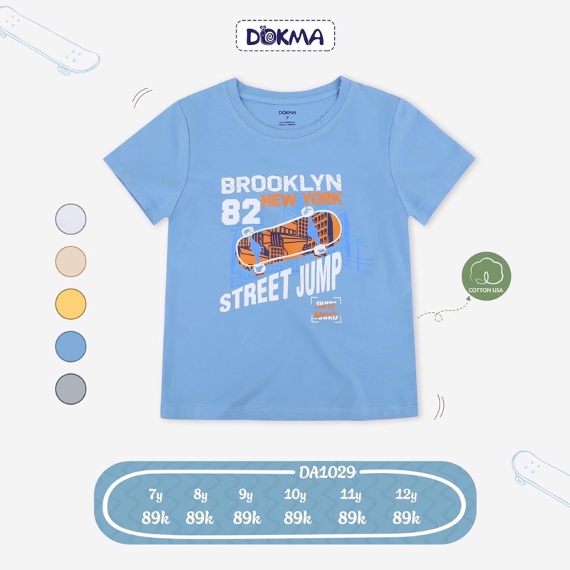 7-12Y Áo cộc tay bé trai Dokma DA1029