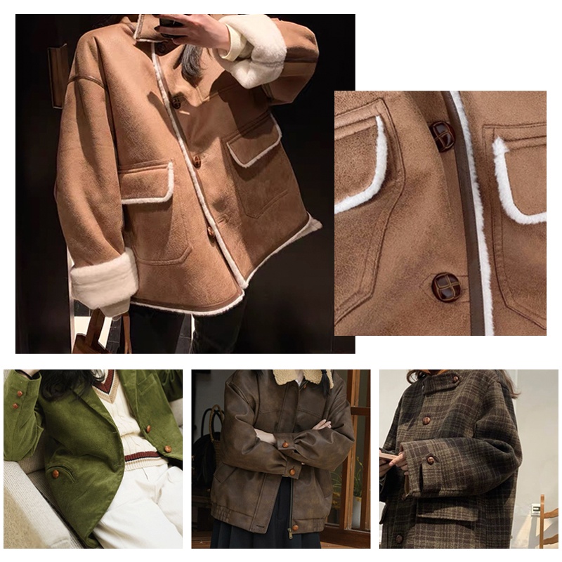 Nút Áo Khoác Giả Da Phong Cách Vintage 15 / 18 / 20 / 23 / 25mm