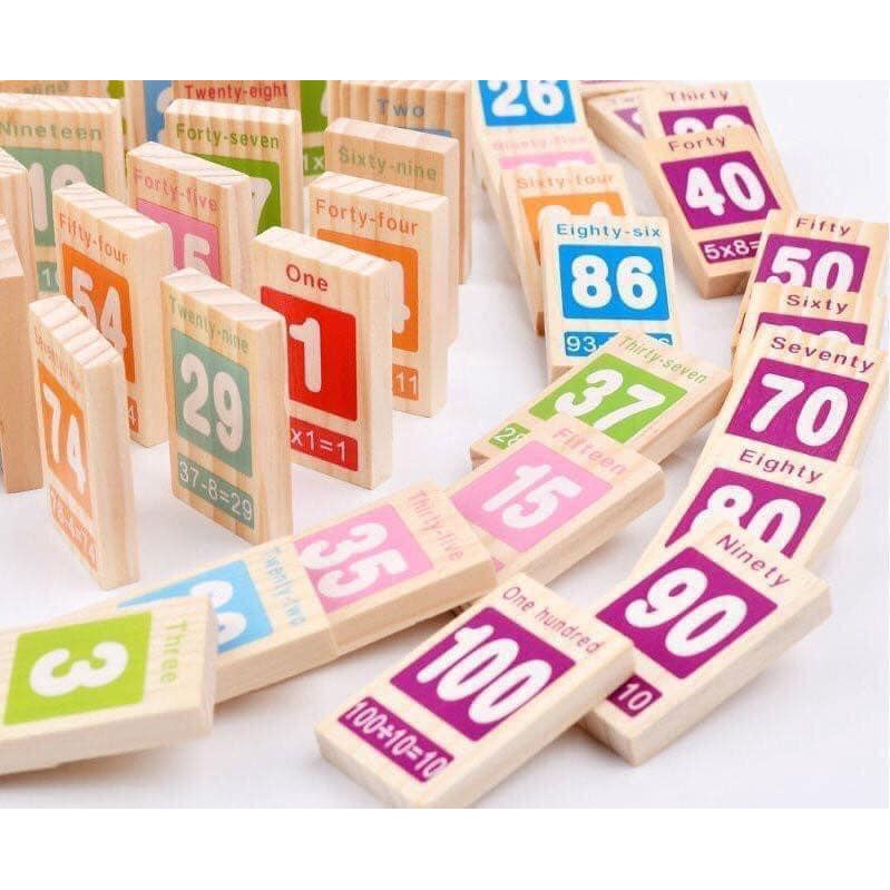 Domino Gỗ 100 Số Đếm - Domino Cờ 100 Quốc Gia Trên Thế Giới Với 4 Thứ Tiếng – Đồ Chơi Gỗ Cho Bé trai Bé Gái