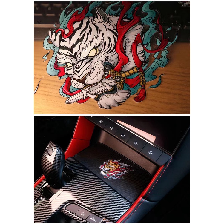 Hl Miếng Dán Trang Trí Xe Hơi / Xe Máy / Mũ Bảo Hiểm Họa Tiết Chú Hổ Độc Đáo