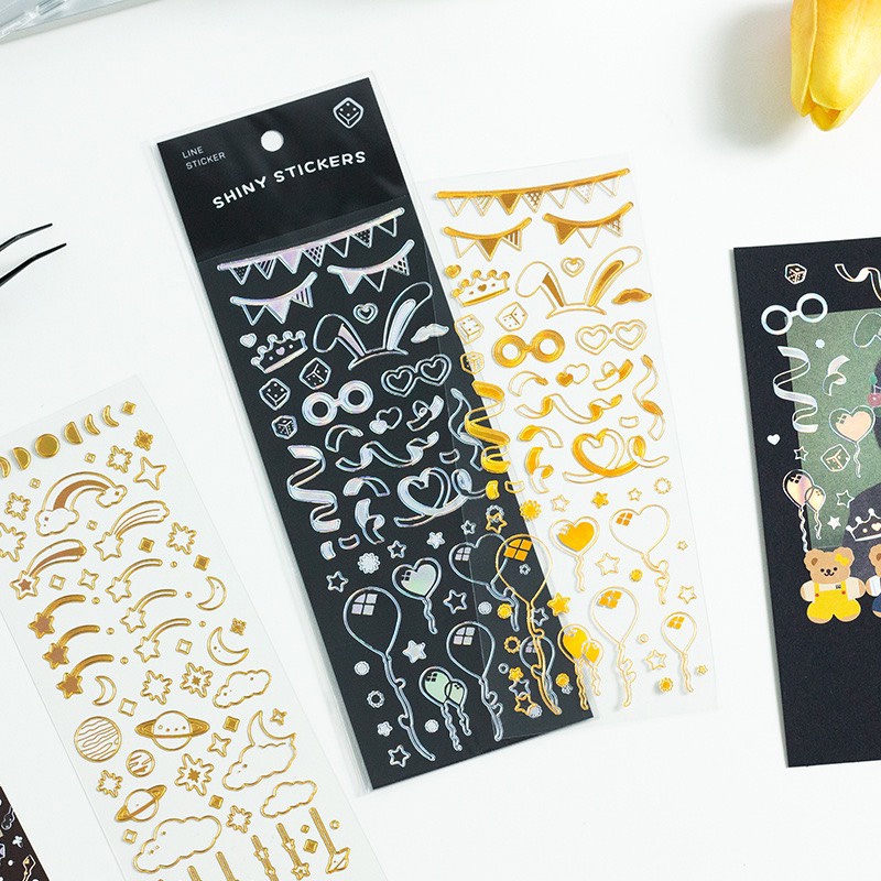 Sticker nhũ trang trí sự kiện cho sổ tay, thiệp mời (SN17)