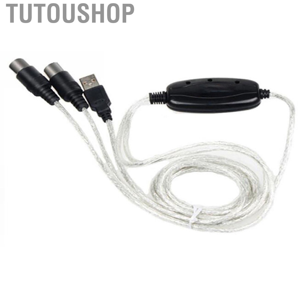 Tutoushop Electronic Piano MIDI to USB Interface Adapter Cable Stable Practical Converter