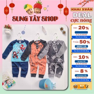 ( Mã mới) Set 3 bộ dài tay thu đông cho bé trai 100% cotton