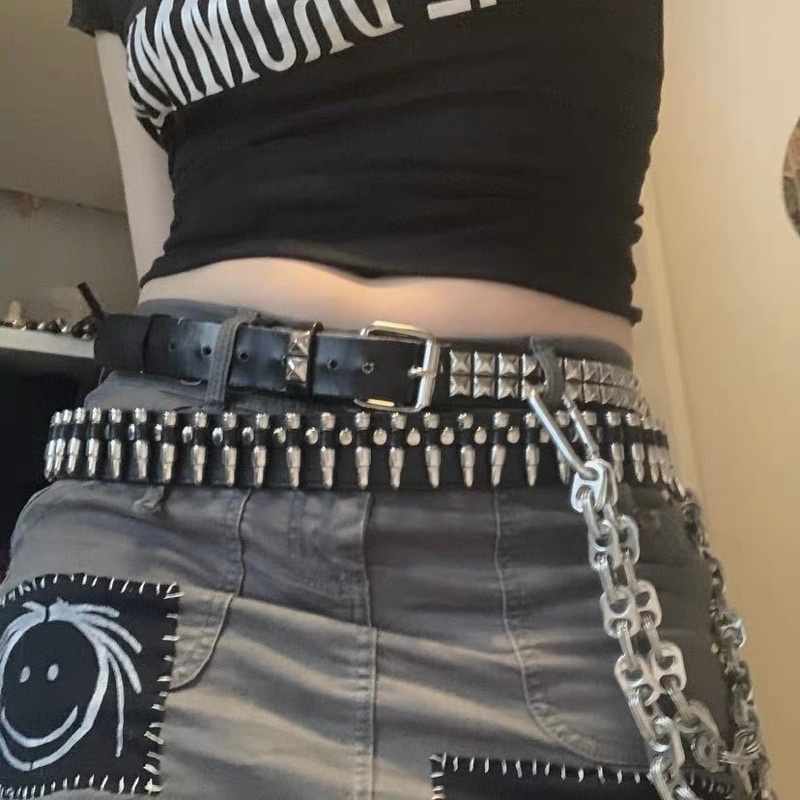 METAL BULLET BELT - dây nịt punk goth