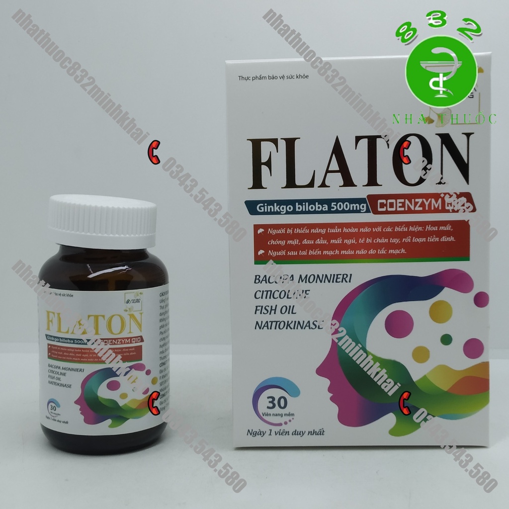 FLATON Ginkgo biloba, COENZYM Q10 - Người bị thiểu năng tuần hoàn não, đau đầu, mất ngủ, người sau tai biến mạch máu não