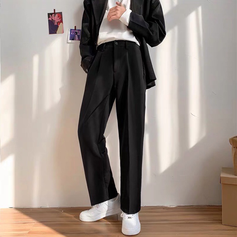 Quần Baggy Âu Nam Cạp Cao Dáng Đứng Ống Suôn Chất Ít Nhăn Không Xù Lông Không Bai Gião Mịn Đẹp