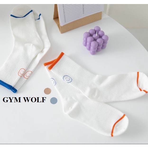 Vớ Tất Nữ cao cổ mặt cười cổ cam, xanh siêu dễ thương và xinh xắn