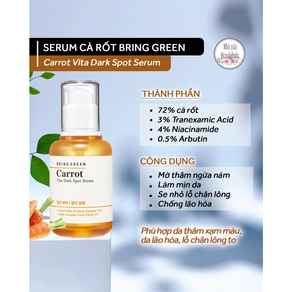 Serum cà rốt BRING GREEN Carrot Vita Dark Spot Serum