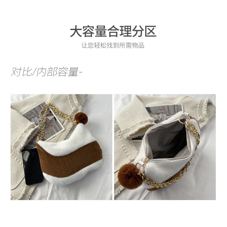 Túi Xách JASMIN NOIR Đeo Vai Chéo Hình Bán Nguyệt Phối Dây Xích Cá Tính Cho Nữ