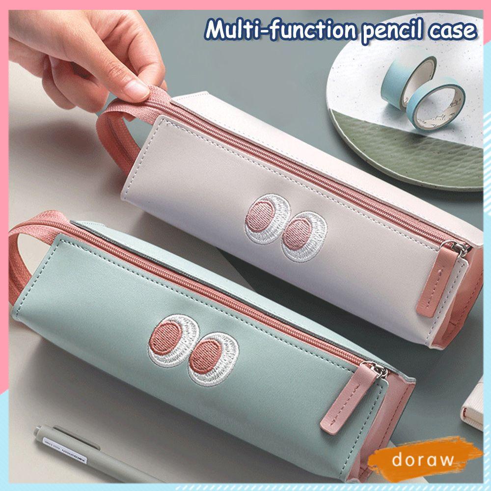Túi Đựng Bút Bằng Da Cỡ Lớn Họa Tiết Hoạt Hình Dễ Thương