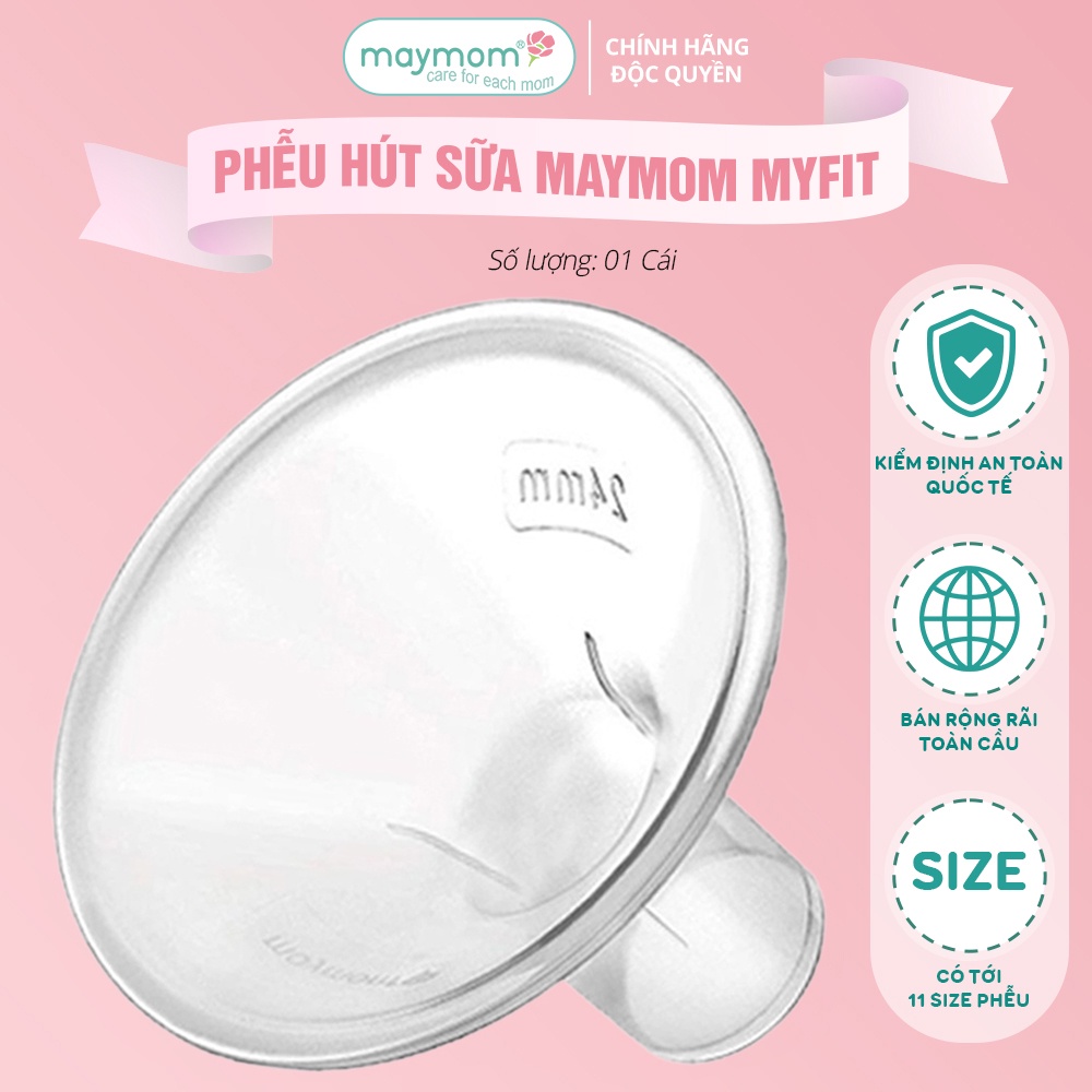 Phễu Hút Sữa Maymom Myfit, Phụ Kiện Thay Thế Máy Vắt Sữa Medela, Spectra, Avent, Unimom, Rozabi, Cimilre (1 cái)