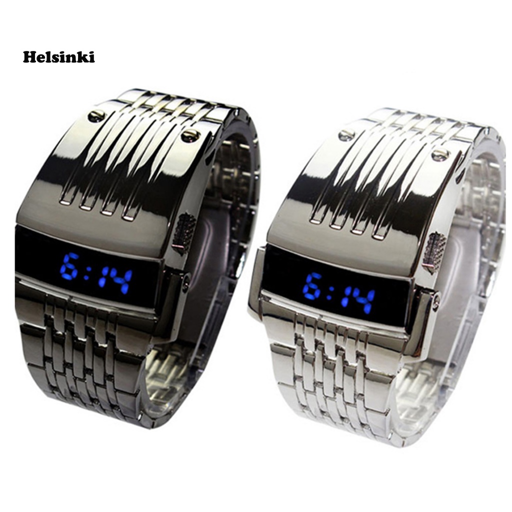 Đồng Hồ Điện Tử Thể Thao Bằng Thép Không Gỉ HLS Có Đèn LED Dành Cho Nam