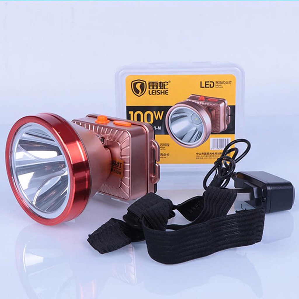 Đèn pin đội đầu 1 bóng siêu sáng chiếu xa 300m công suất 100W pin trâu 3600mAh sử dụng liên tục 3 - 5h chống thấm nước | BigBuy360 - bigbuy360.vn