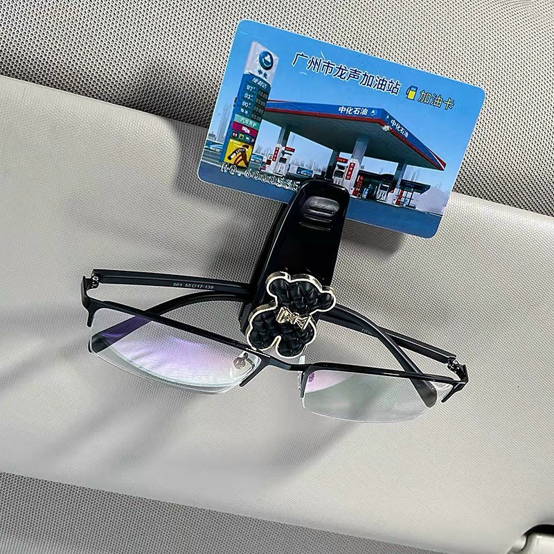 Kẹp kính ô tô đính icon cao cấp. Kẹp treo kính mặt, kẹp thẻ đa năng dùng cho xe hơi