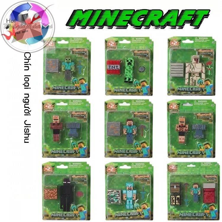 【Hàng có sẵn】Thế giới của tôi đồ chơi người đàn ông xung quanh viên kim cương Steve Creeper sợ mô hình búp bê nhỏ màu đe