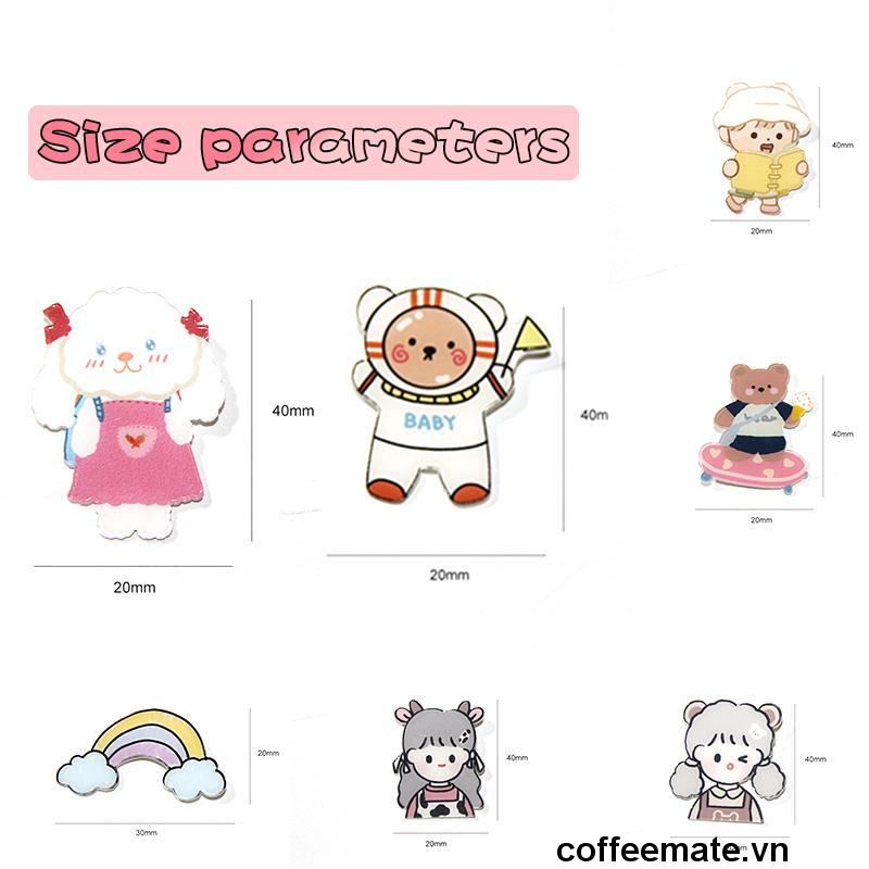 【coffeemate】⚡ Acrylic Trâm Sáng Tạo Hoạt Hình Dễ Thương Thổ Cẩm Túi Cá Tính Quần Áo Phụ Kiện Huy Hiệu