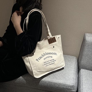 Túi tote Túi vải canvas đựng vừa khổ a4 có ngăn phụ phong cách Hàn Quốc zimi