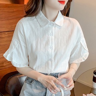Thương mại thương hiệu thương hiệu lớn thương hiệu cắt nhãn hiệu cắt áo sơ mi ngắn tay cấp độ cao ruff cho nữ