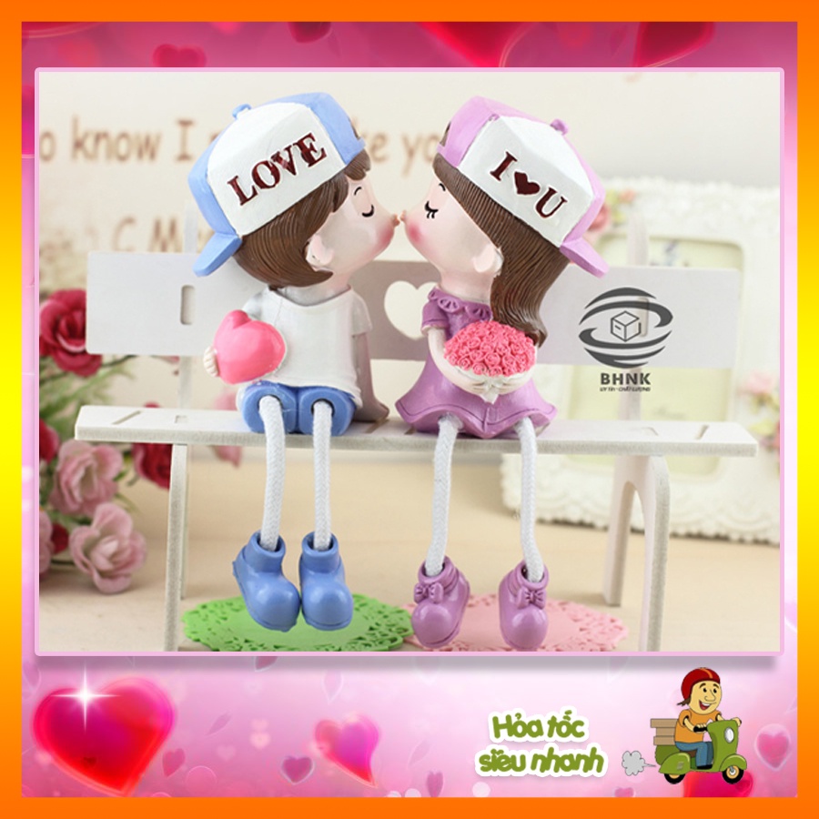 Tượng đôi Tình Nhân Trang trí Decor Kệ, xe Ô tô, Bàn làm việc/ Valentine/ Quà Tặng tình nhân/ Trang trí nhà cửa