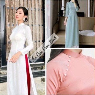 Áo dài trơn đủ màu đính ngọc vải lụa Tây thi - Áo Dài Đan Linh