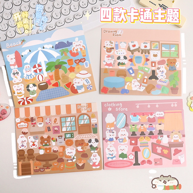 Miếng Dán Trang Trí Sổ Tay Cỡ Lớn Họa Tiết Hoạt Hình Dễ Thương diy