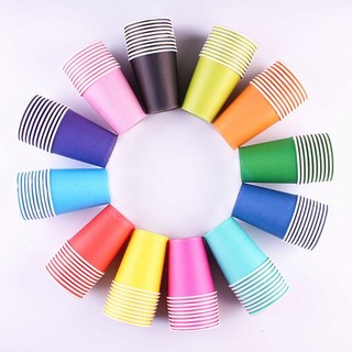 Sét 10 cốc giấy màu trang trí thủ công, làm đồ dùng hanmade