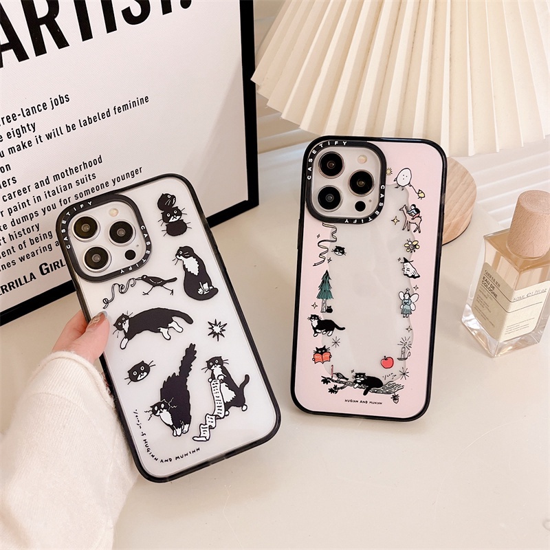 Ốp Điện Thoại Silicone TPU Chống Sốc Điêu Khắc Hình Mèo Đen Cho iPhone 14 Plus 11 12 13 14 Pro Max