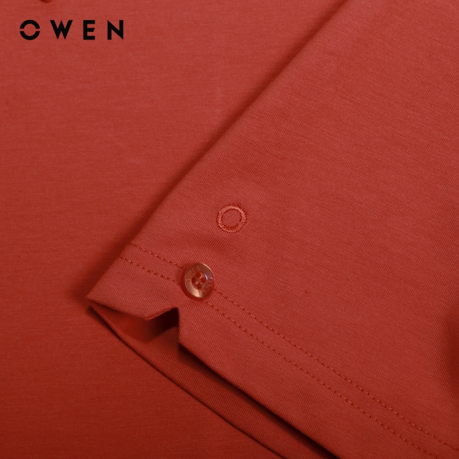 OWEN - Áo polo ngắn tay Bodyfit Đỏ - APV231355