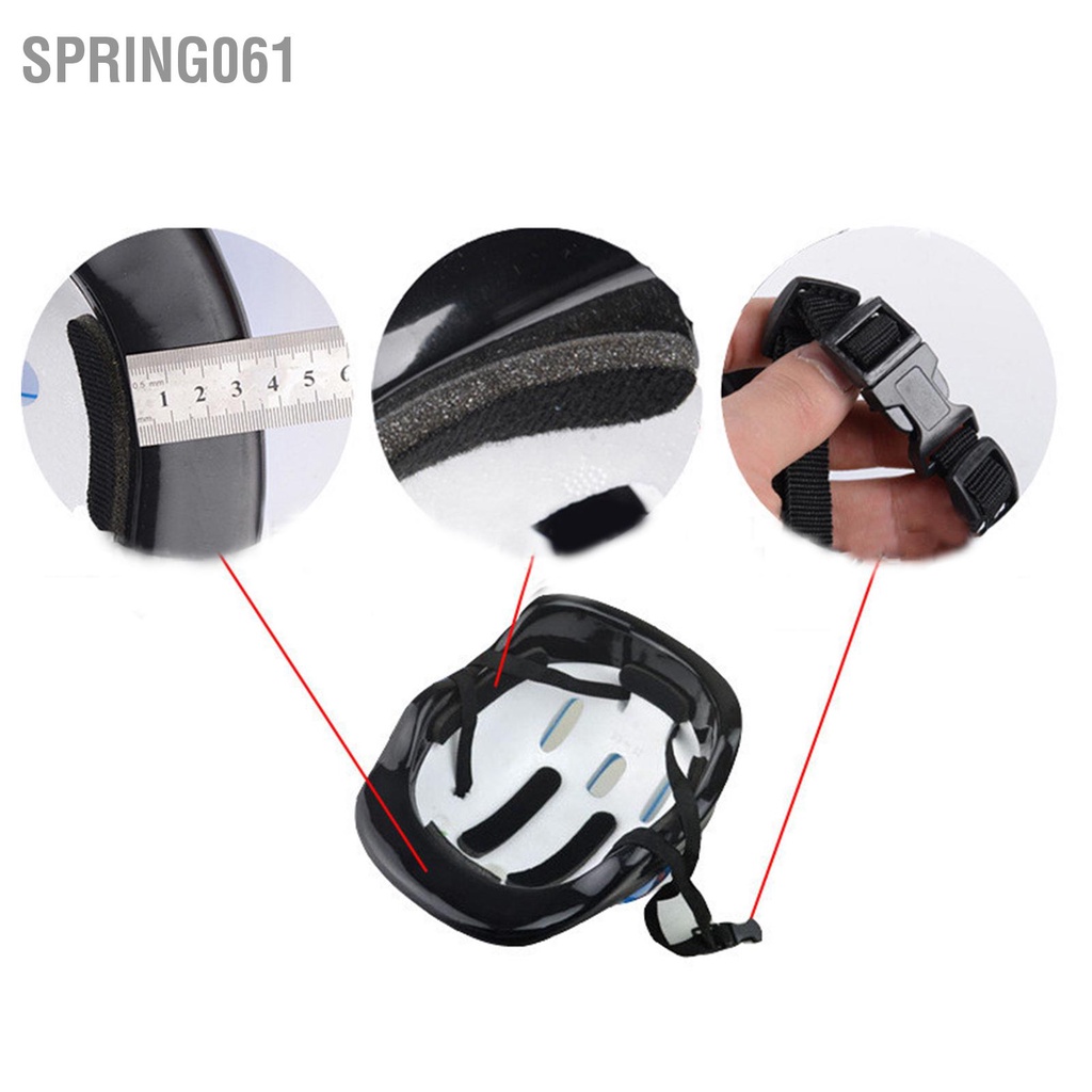 Spring061 7 Cái Trẻ Em Ván Trượt Bảo Vệ Bộ Mũ Hiểm PVC Đầu Gối Khuỷu Tay Miếng Lót Cổ Cho Băng Đi Xe Đạp