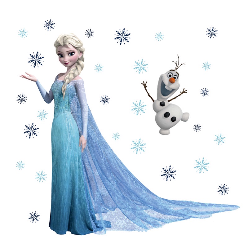 DISNEY  Giấy Dán Tường Ba Chiều Hình Công Chúa Elsa Frozen 3D Có Thể Tháo Rời Trang Trí Phòng Khách Phòng Ngủ Trẻ Em