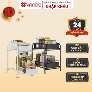 Kệ Đa Năng 2 Tầng VANDO Kệ Để Gia Vị, Chai Lọ Cao Cấp Trong Phòng Bếp, Giá Kệ Lắp Ráp Thông Minh