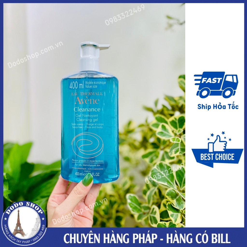 Sữa rửa mặt Avene cleanance 400ml dành cho da dầu, da mụn, lỗ chân lông to, hàng Pháp