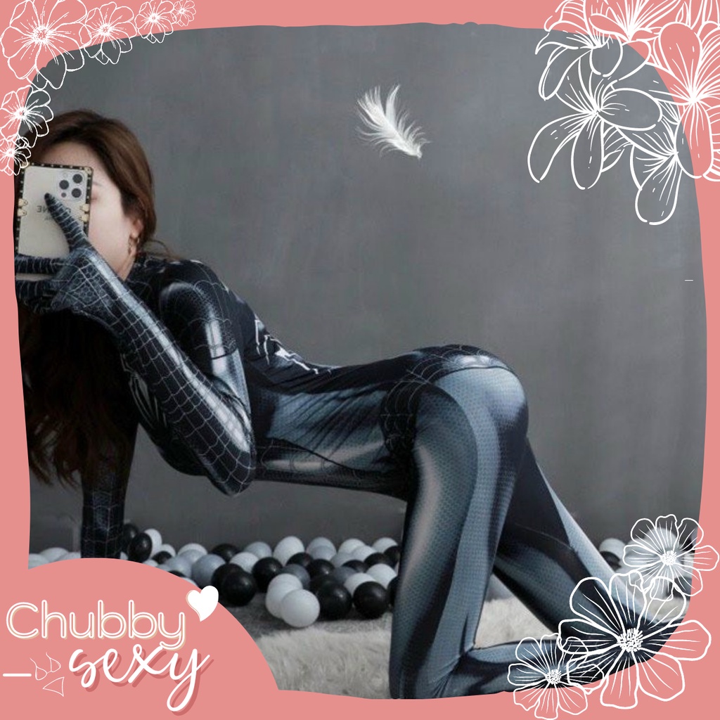 Bộ đồ ngủ sexy cosplay người nhện liền thân siêu tôn dáng CHUBBY.SEXY - CPL57